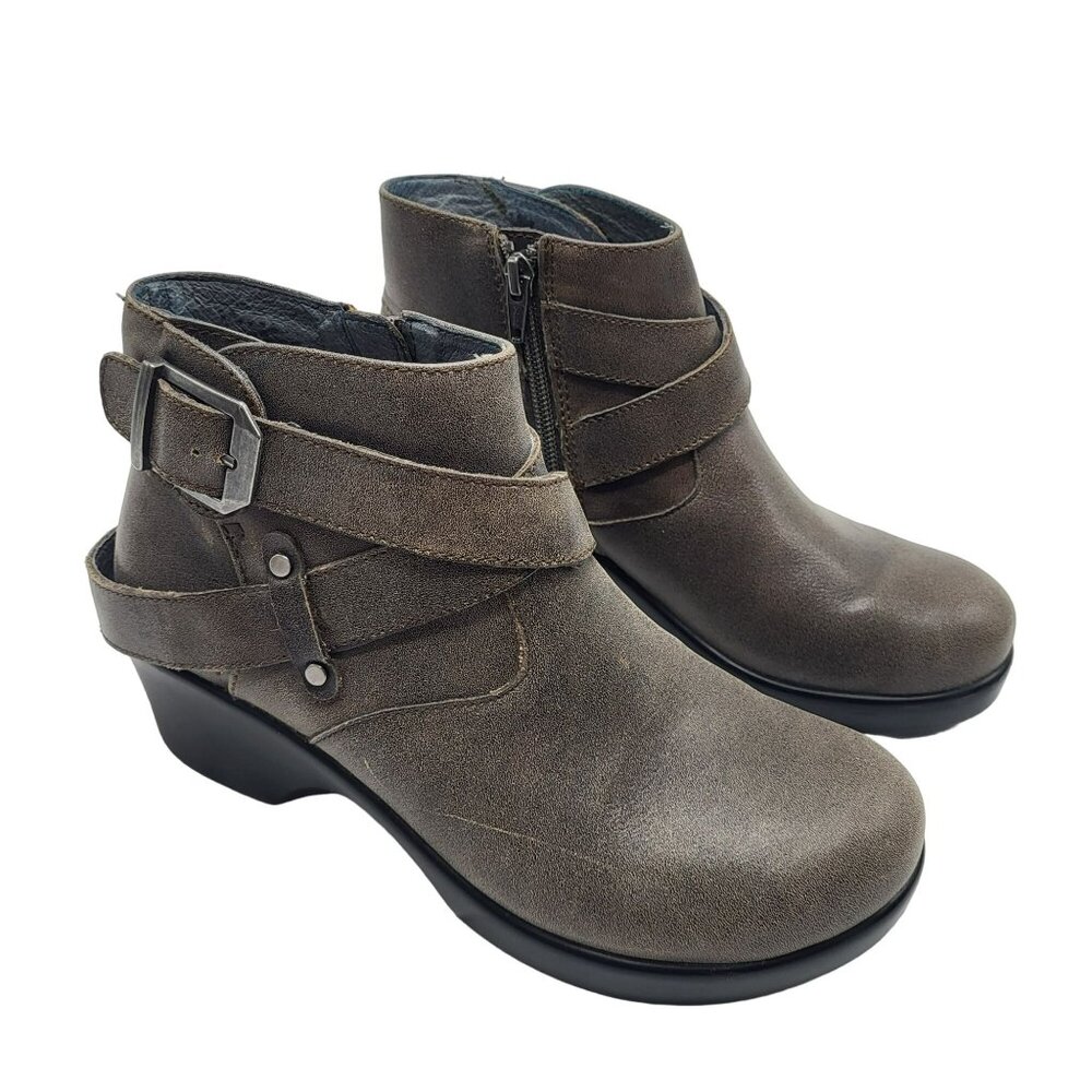 Algeria PG Lite Eva Drifted Boots Clog Heeled Booties Size Zip Women's 6 Grey